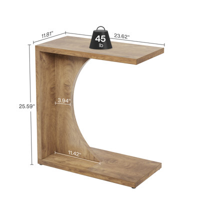 Heleana C-shaped End Table For Couch, Sofa Side Table Living Room