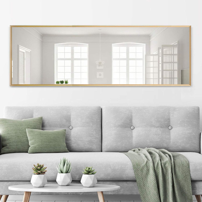 Full Length Mirror, Free Standing Floor Mirror For Leaning Or Hanging, Bedroom & Living Room Decor, Gold, 59" x 16"