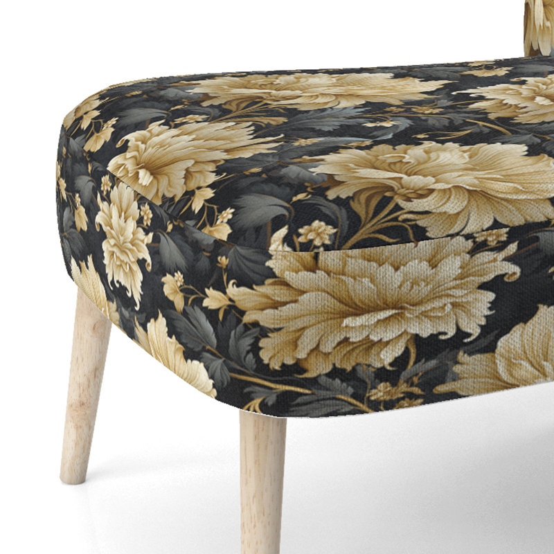 Luxueuse chaise d'appoint rembourrée bohème et éclectique