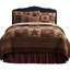 Collection de courtepointe Ninepatch bourgogne / brun clair