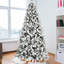 Arbre de Noël 7,5 pi floqué avec 400 lumières DEL colorées avec boule G45, arbre réaliste articulé en PE + PVC + aiguille dure avec fil mémoire, 10 modes d'éclairage, interrupteur au pied et support en métal stable-561401009