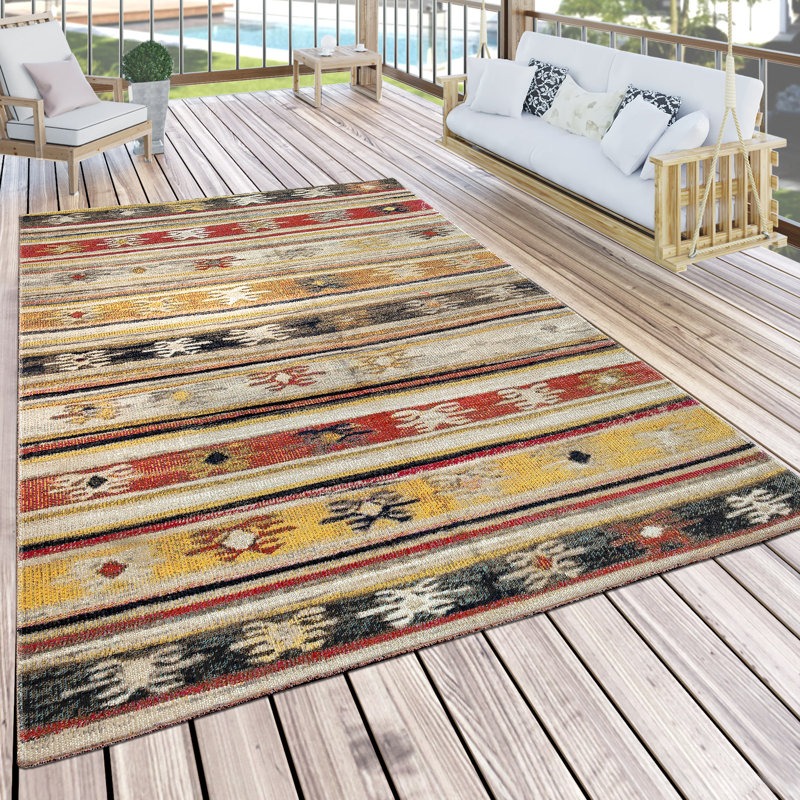 Cleckheat Striped Flatweave Indoor / Outdoor Area Rug, Rectangular 200 x 280cm