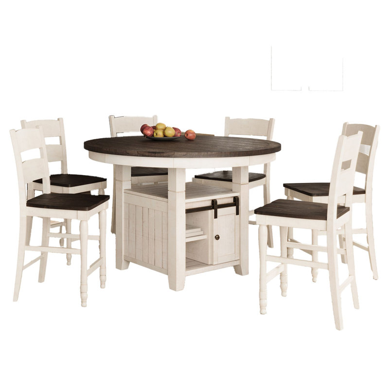 Ensemble de salle à manger Eradis, 7 pièces : table, 6 chaises
