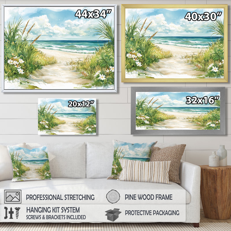Île South Padre, Gulf Coast Beach II - Texas, art mural, H 12 po x l 20 po, Reproduction encadrée d'une seule photo sans pass
