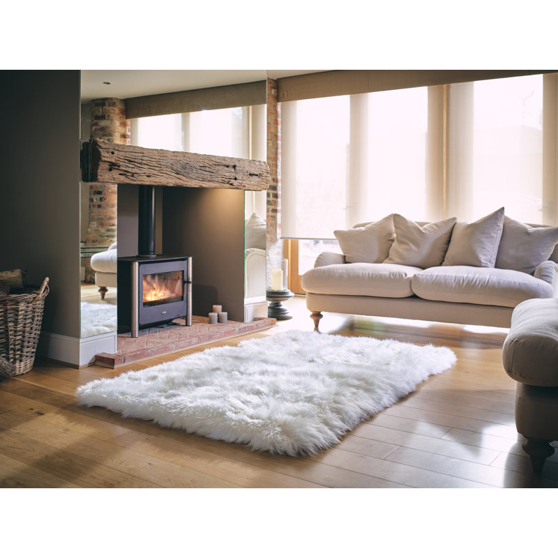Solid Colour Sheepskin Shag 120cm X 180cm Area Rug