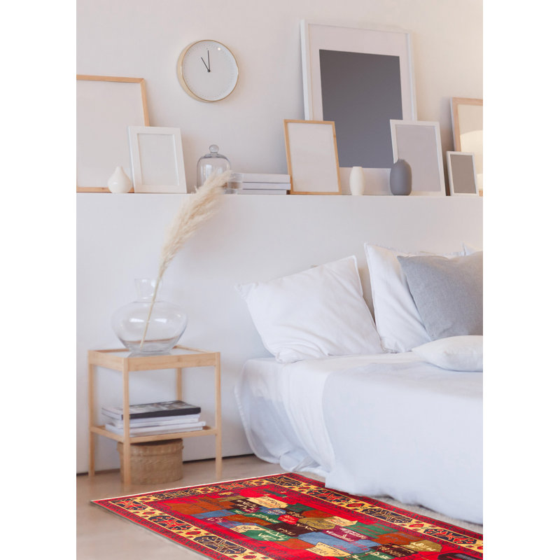 Tapis rouge Teimani 3 pi 4 po x 6 pi 1 po
