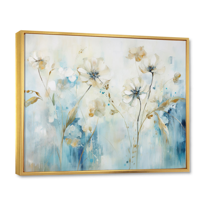 «Blue Botanical Garden I - Abstract Botanicals», reproduction d'art sur toile, H 30 po x l 40 po x P 1,5 po