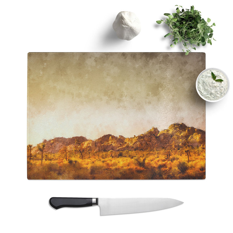 Joshua Trees Painting Chopping Board, 0.4cm H x 20cm W x 28.5cm L