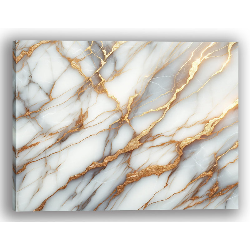 Radiant Veins Marble Elegance - impression sur toile tendue, H 16 po x l 24 po x P 1,5 po