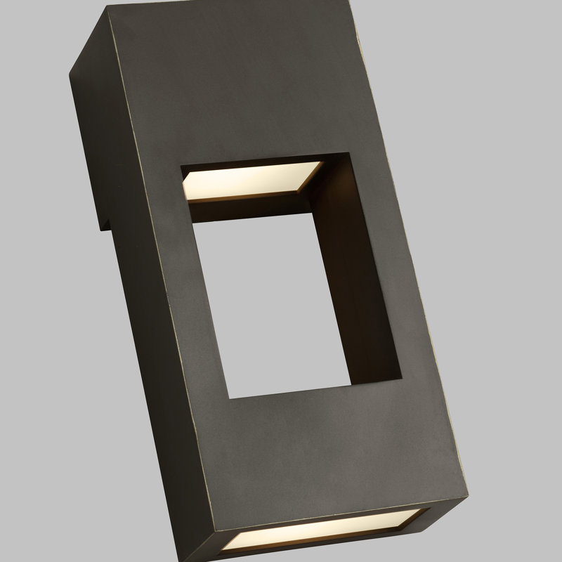 Testa LED Outdoor Flush Mount, 12" H x 5.75" W x 5.75" D, Antique Bronze