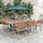 Outdoor Dining Set, Including Six Chairs And A Table That Extends From 62.9 To 82.6-1117411917