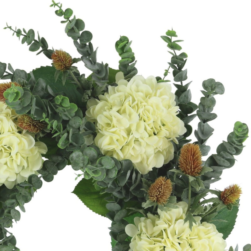 26" Wreath with Eucalyptus and Hydrangeas