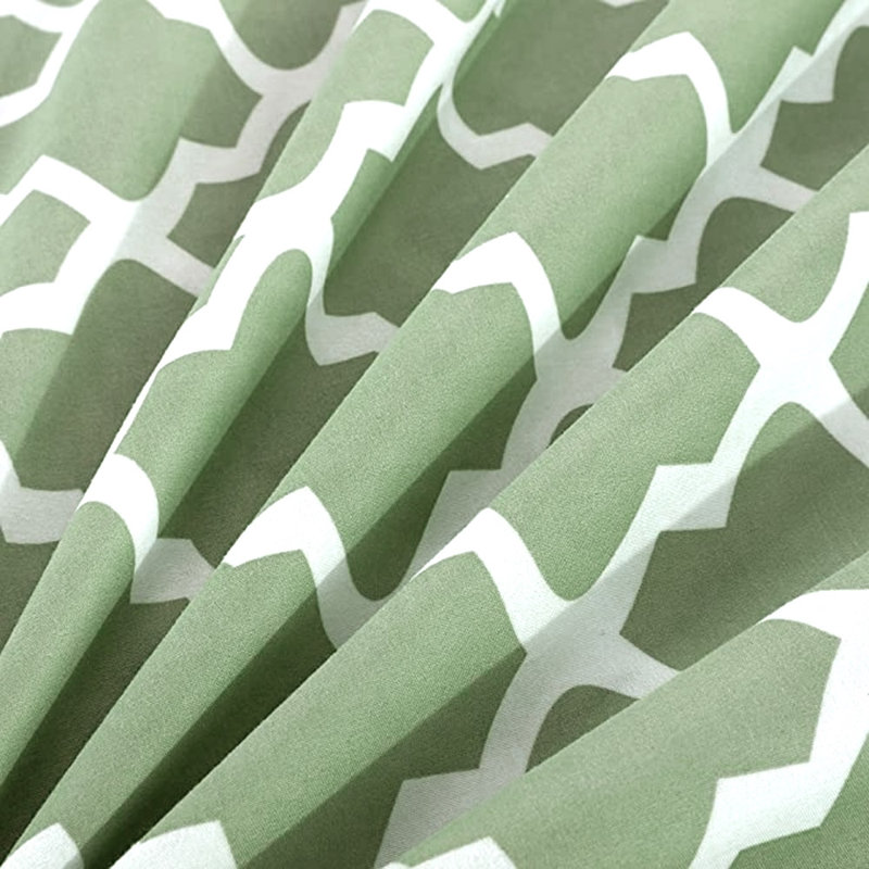 Lux Decor Collection 4 Pc Soft Microfiber Bed Sheets Set Geometric Quatrefoil Bedding, Sage Green