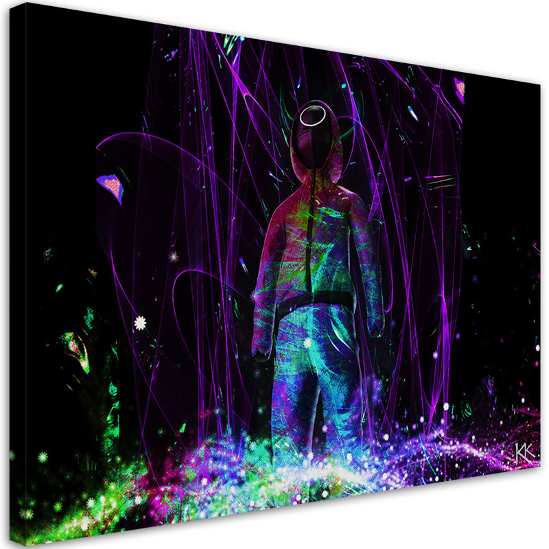 Neon Player - Wrapped Canvas Print, 70cm H x 100cm W