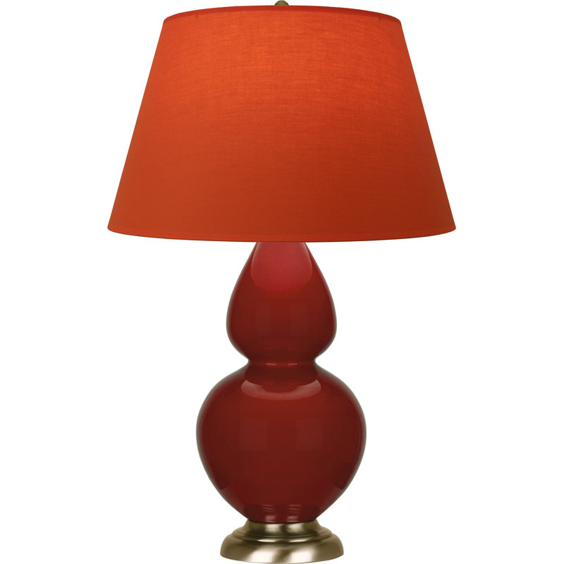 Double Gourd Table Lamp, Cobalt/Antique Silver, Tangerine/Taupe, Brass