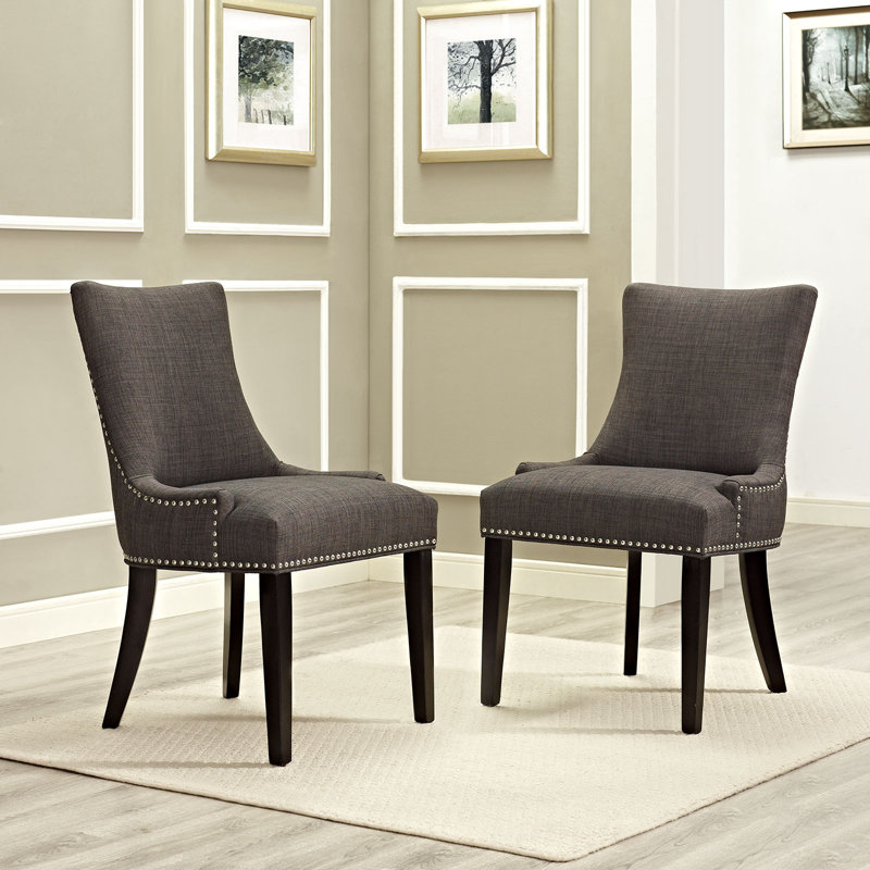 Modway Porch & Den Helen Fabric Upholstered Dining Chair , Brown, 1