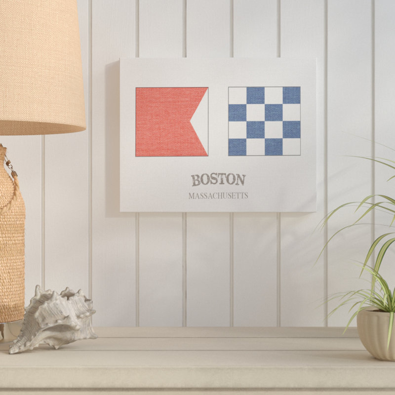 « boston nautique flags », impression, H 16 po x l 20 po, Toile tendue