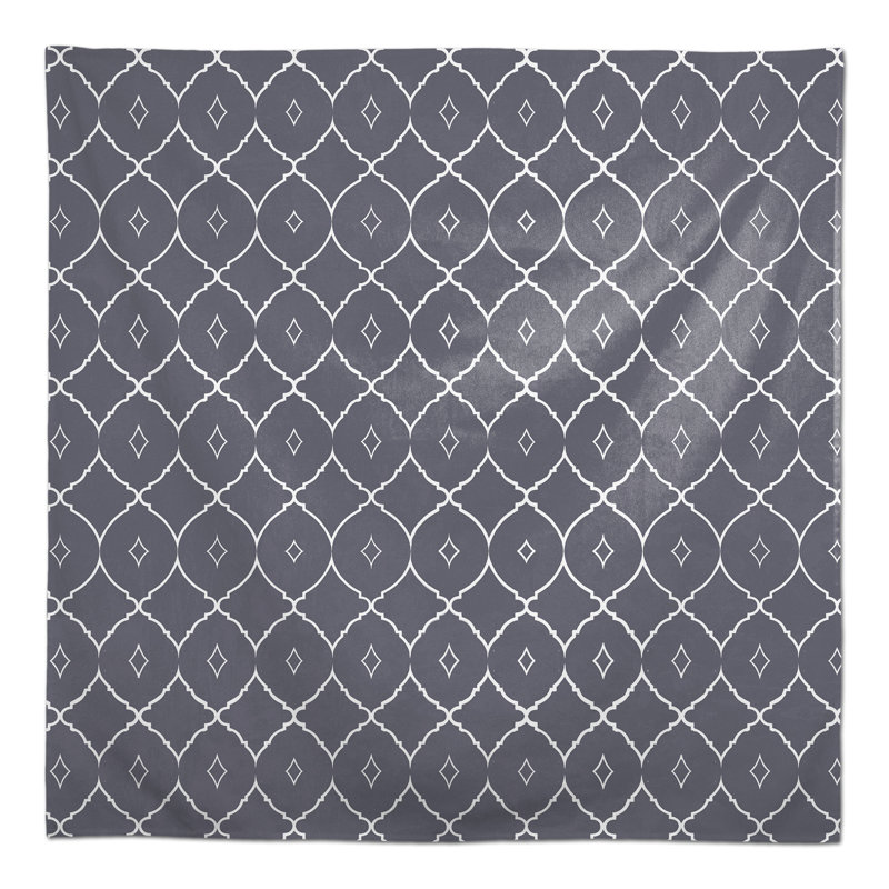 Markieff Geometric Square Tablecloth, Dark Gray