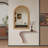Arched Wood Framed Wall Mirror Rustic Style Easy Secure Installation