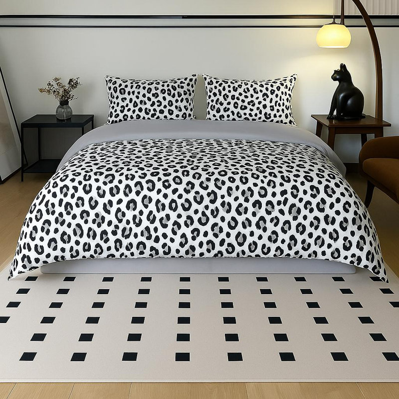 Ensemble de housse de couette à imprimé léopard O’Breeze Cozy, Twin Duvet Cover + 1 Pillowcase