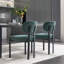 Ensemble de 2 chaises de salle à manger modernes rembourrées avec pieds en métal noir-668412182