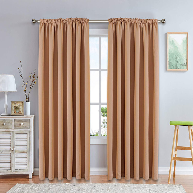 Casey-Jo Room Darkening Curtain Pair, Beige