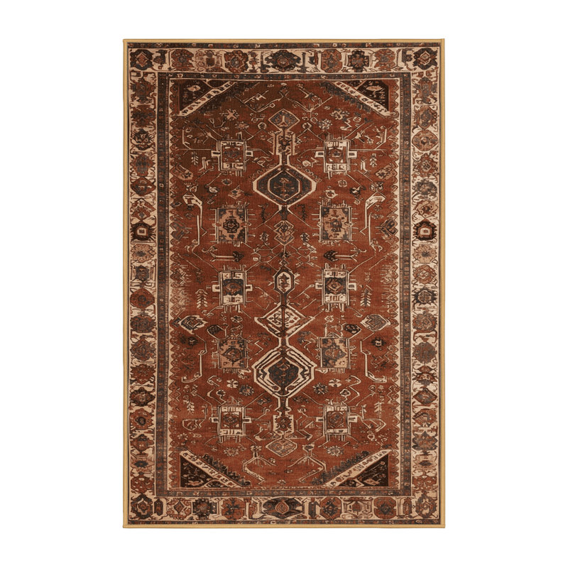 Tapis brun lavable à la machine, Rectangulaire 2 pi x 3 pi