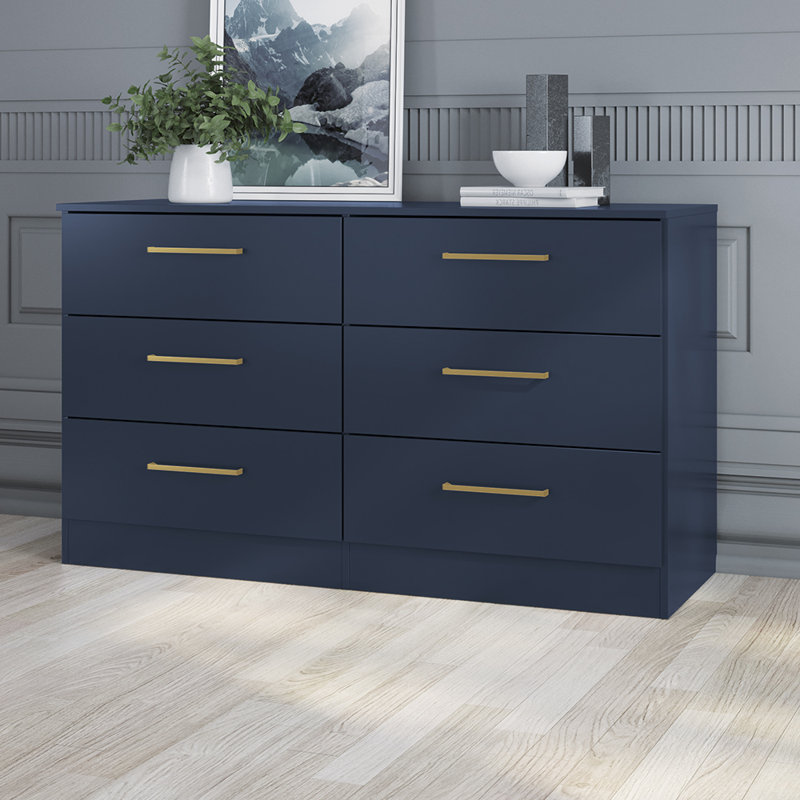 Commode horizontale à 6 tiroirs avec rangement moderne Jolyne