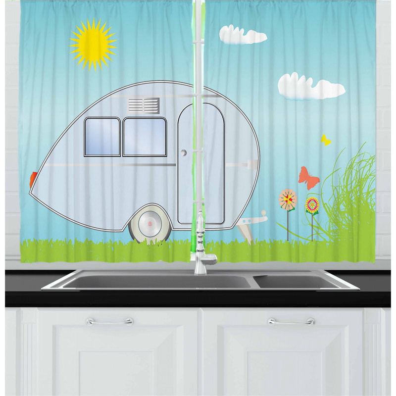 Ensemble de rideau de cuisine 2 pièces camper