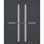 Portes doubles françaises intérieures en verre dépoli Veregio 7288, panneaux en bois massif anthracite, cadre et garnitures, portes robustes pour placard ou chambre à coucher, 84 po x 84 po (2 x 42 x 84 po)