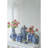 11" Blue White And Gold Chinoiserie Floral Porcelain Table Vase