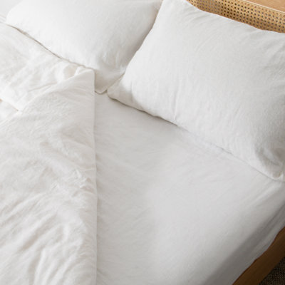 100% Linen Machine Woven Fitted Sheet