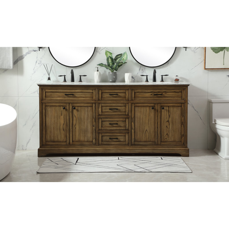 Ensemble de meuble-lavabo double 72 po Hermes, Bois flottant