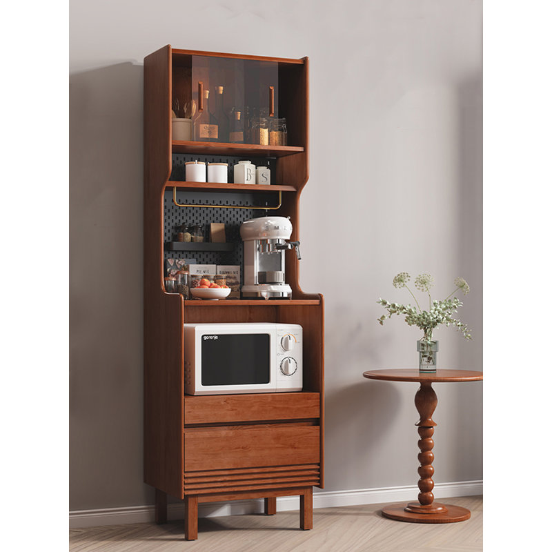 Simple Solid Wood Storage Food Cabinet, Brown