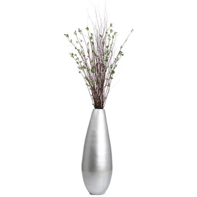 Grand vase de plancher en bambou filé de 31,5 po - finition mate élégante, décoration élégante pour la maison, pièce décorative moderne, décoration de salon, art en bambou fabriqué à la main, design d'intérieur contemporain, grand vase unique