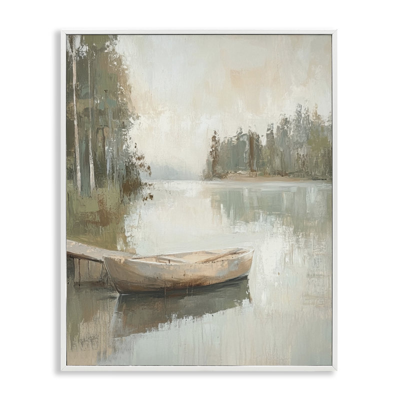«Canoe at Quiet Dock», estampe numérique, conception de Petal Prints Design, H 30 po x l 24 po