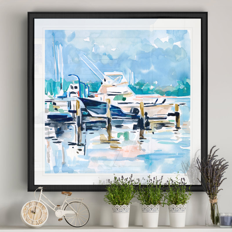 «Watercolor Marina II», reproduction d'art sur toile, H 32 po x l 32 po x P 1 po, Toile tendue