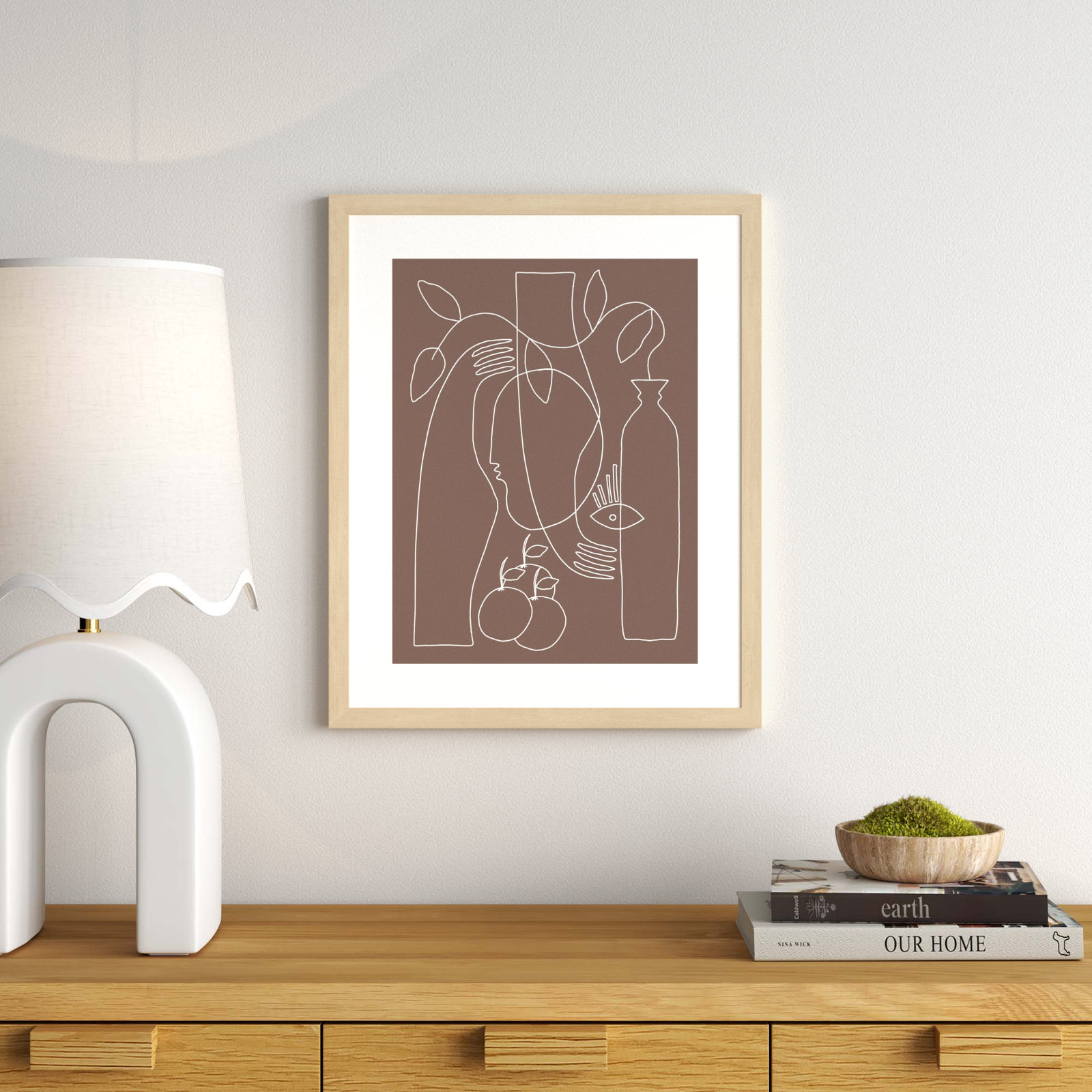 Shape Of Truth by Shatha Al Dafai, Brown Framed, 13" H x 11" W