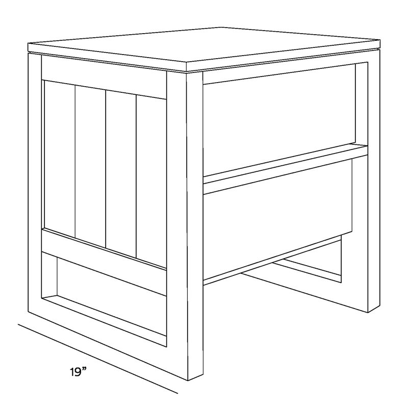 Terrabona 2 - Drawer Solid Wood Nightstand