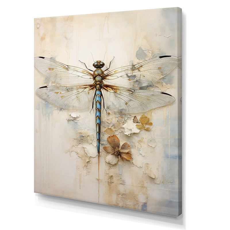 Libellule délice III - Libellule, art sur toile, Toile tendue, H 32 po x l 24 po x P 1 po