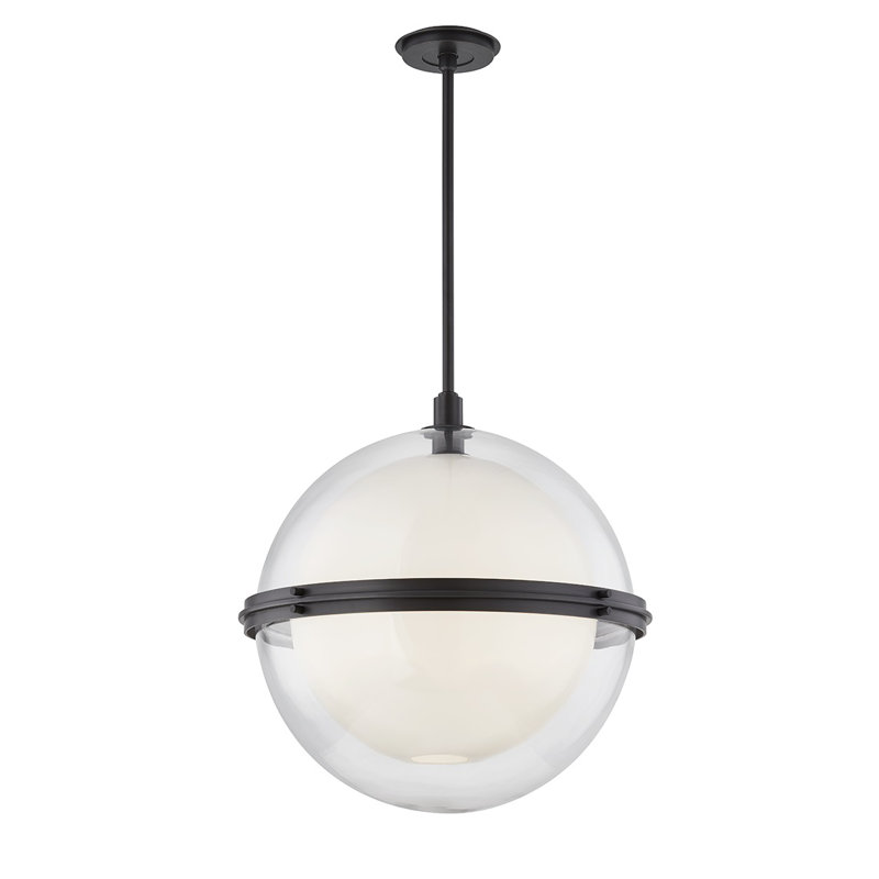 Luminaire suspendu sphérique 1 lumière Northport, Laiton vieilli, H 22 po x l 22 po x P 22 po