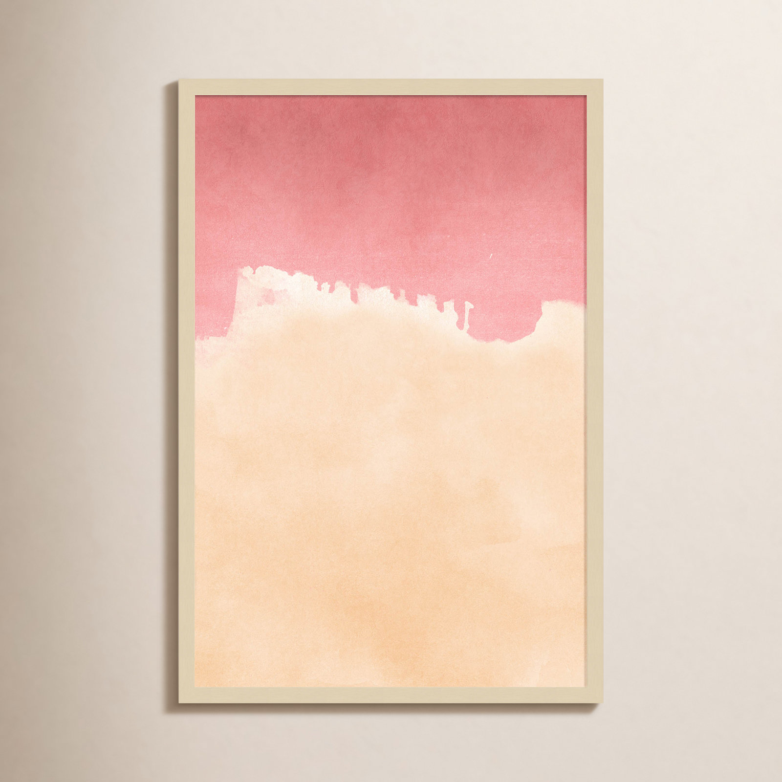 Peachy pink skies by Amini54 Wood Framed Wall Art Print, Brown, 33" H x 23" W