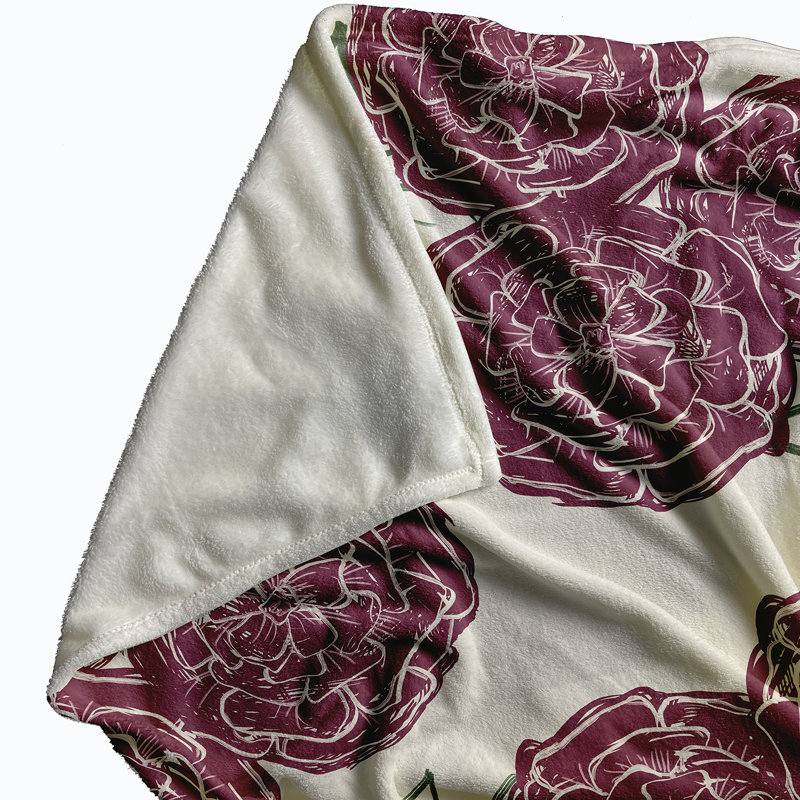 Wakeland Plain Weave / Muslin Throw Blanket, Ivory/Rust