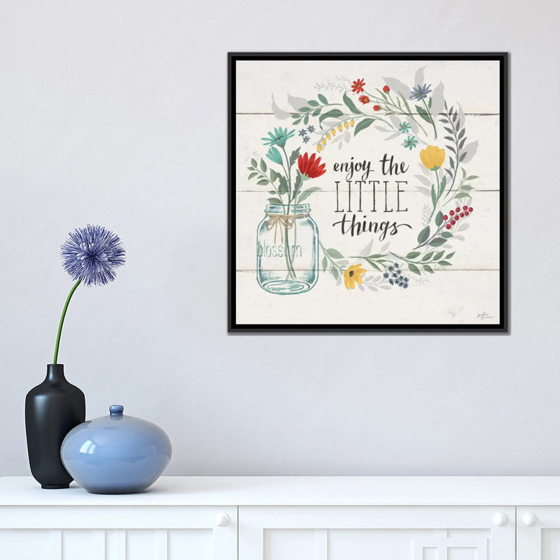« fleuriing pensées ii », impression sur toile, H 18 po x l 18 po x P 1,5 po, Toile avec cadre noir, Pas de tapis