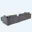 Canapé modulaire modulaire avec console de rangement et repose-pieds mobile-466654355