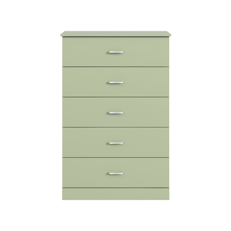 Commode 5 tiroirs Allyannah, Vert sauge