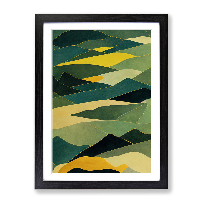 FRM-V0523-1011X Forest Patchwork Vol.1 - Picture Frame Print, Black Framed, 64cm H x 46cm W