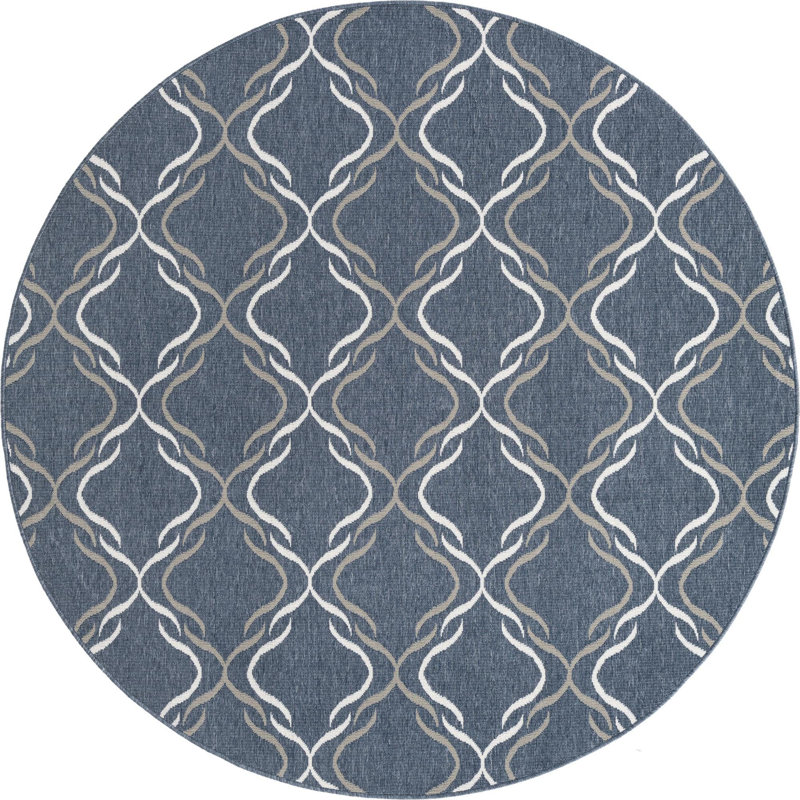 Tapis intérieur / extérieur bleu marine Basanti, Tapis de couloir 2 pi x 8 pi