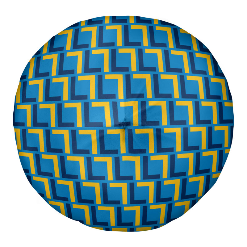 Housse et insert de coussin de luxe Los Angeles Flash Football Square, Bleu marine / blanc / bleu pastel, 26'' x 26''