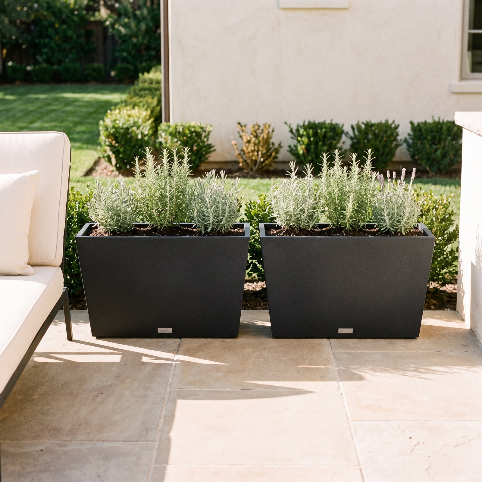 Veradek Pure Series Midori Planter, 19.75" H x 39.5" W x 12.5" D, Black, 2